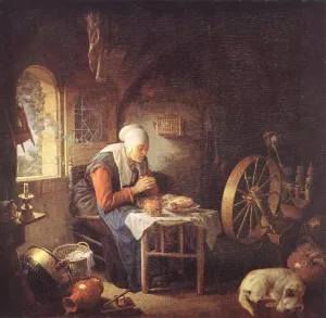 The Prayer of the Spinner Oil painting by Gerrit Dou
