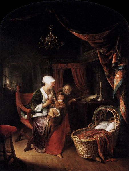 Main Product Photo of The Young Mother Painting by Gerrit Dou