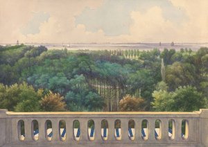 Boschbeek and Groenendaal; View from Turret towards Alsmeer and Haarlemmesmeer by Gerrit Jan Schouten Oil Painting