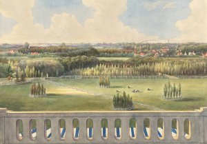 Boschbeek and Groenendaal; View from Turret towards Posthuis, Blanchisferies, Haarlem and Zantvaard by Gerrit Jan Schouten Oil Painting