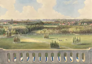Boschbeek and Groenendaal; View from Turret towards Posthuis, Blanchisferies, Haarlem and Zantvaard by Gerrit Jan Schouten Oil Painting