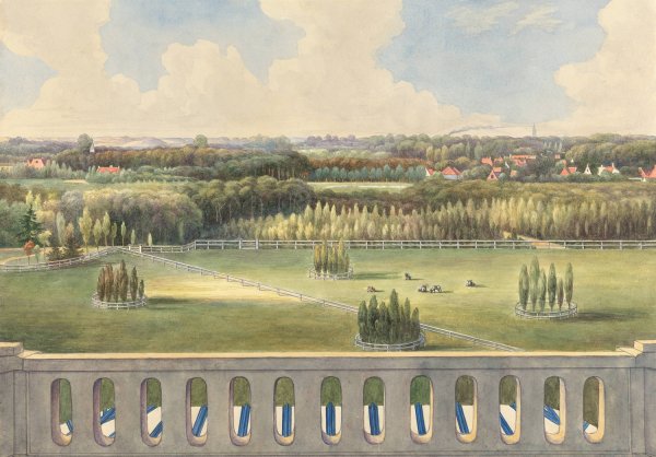 Boschbeek and Groenendaal; View from Turret towards Posthuis, Blanchisferies, Haarlem and Zantvaard by Gerrit Jan Schouten - Hand-Painted Oil Painting Reproduction