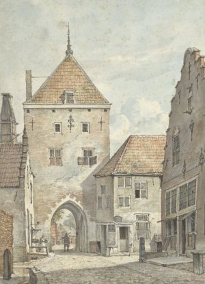 De Landpoort te Vianen by Gerrit Lamberts Oil Painting