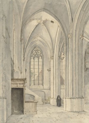 Interieur van de kerk van Rhenen by Gerrit Lamberts Oil Painting