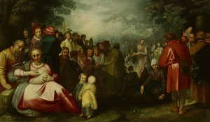 The Preaching of John the Baptist by Gerrit Pietersz Oil Painting