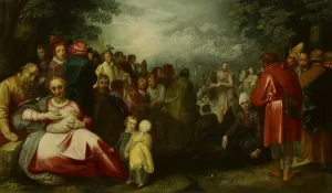 The Preaching of John the Baptist by Gerrit Pietersz Oil Painting