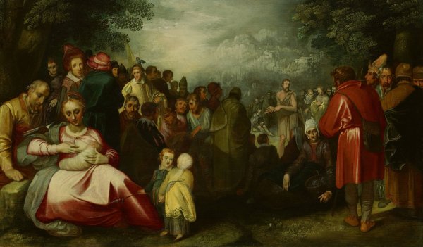 The Preaching of John the Baptist  by Gerrit Pietersz - Hand-Painted Oil Painting Reproduction