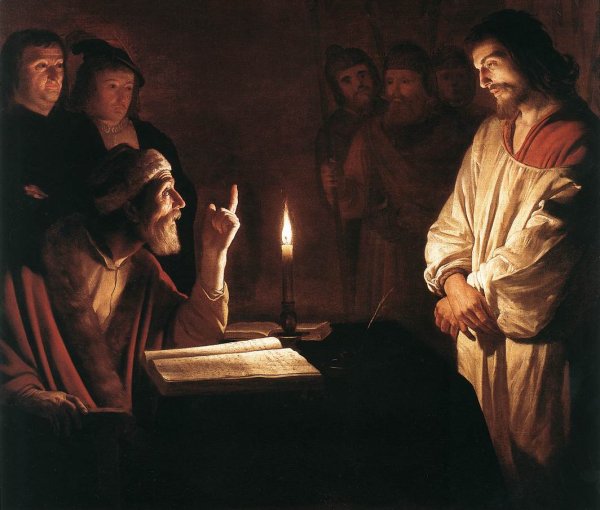 Main Product Photo of Christ before the High Priest Detail Painting by Gerrit Van Honthorst
