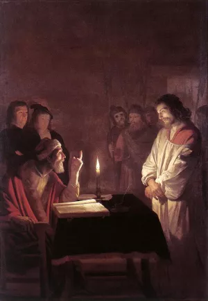 Christ before the High Priest by Gerrit Van Honthorst - Oil Painting Reproduction