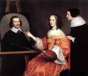 Margareta Maria de Roodere and Her Parents by Gerrit Van Honthorst - Oil Painting Reproduction