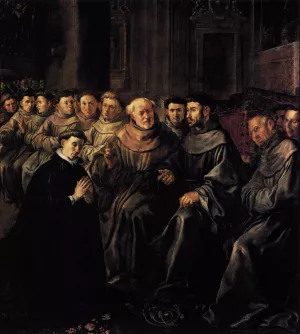 St Bonaventure Enters the Franciscan Order Oil painting by Gerrit Van Honthorst