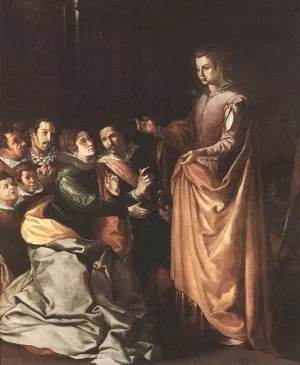 St Catherine Appearing to the Prisoners by Gerrit Van Honthorst - Oil Painting Reproduction