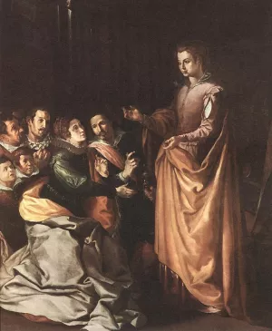 St Catherine Appearing to the Prisoners Oil painting by Gerrit Van Honthorst