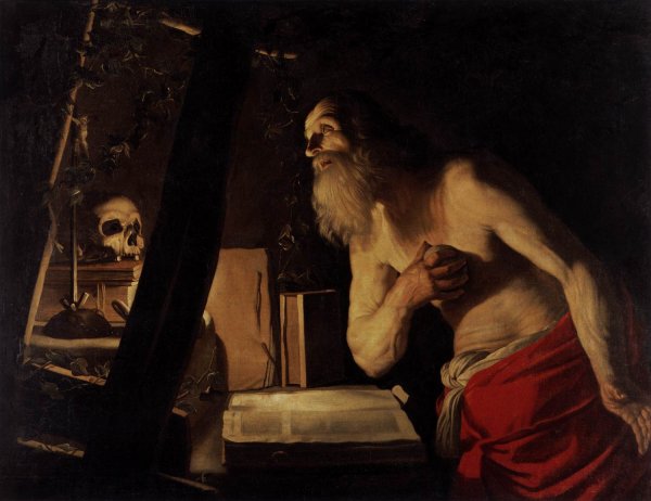 Main Product Photo of St Jerome Painting by Gerrit Van Honthorst