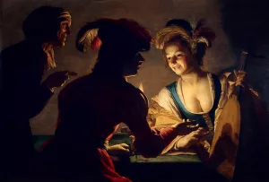 The Procuress by Gerrit Van Honthorst - Oil Painting Reproduction