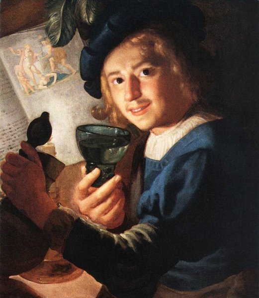 Main Product Photo of Young Drinker Painting by Gerrit Van Honthorst