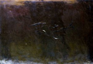 Fish in an Aquarium Oil painting by Gerrit Willem Dijsselhof
