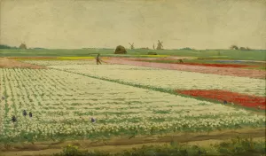 Tulip Fields by Gerrit Willem Dijsselhof Oil Painting