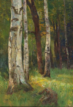 A Birch Forest by Gertrud Staats Oil Painting