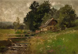 Cottage at a Creek Oil painting by Gertrud Staats