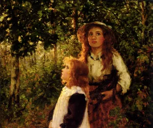 Girls Gathering Firewood painting by Gertrude Nellie Dixon