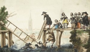 De gebroken brug, Harmen ter Borch, c. 1655 by Gesina Ter Borch Oil Painting