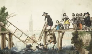 De gebroken brug, Harmen ter Borch, c. 1655 by Gesina Ter Borch Oil Painting