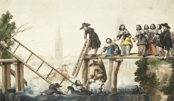 Main Product Photo of De gebroken brug, Harmen ter Borch, c. 1655 Painting by Gesina Ter Borch