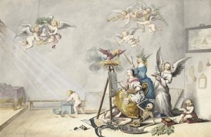 De overwinning van de Schilderkunst over de Dood by Gesina Ter Borch Oil Painting