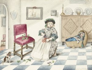 Gerrit en Cornelis Schellinger als kind by Gesina Ter Borch Oil Painting