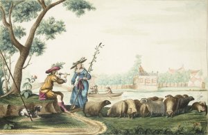 Pastorale voorstelling aan een rivier by Gesina Ter Borch Oil Painting