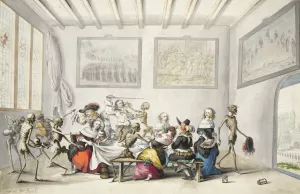 Vrolijk gezelschap dat door de dood wordt gestoord by Gesina Ter Borch Oil Painting