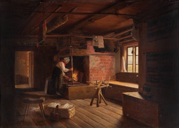 Cottage in Dalecarlia  by Geskel Saloman - Hand-Painted Oil Painting Reproduction