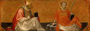 A Bishop Saint and Saint Lawrence Oil painting by Gherado Di Jacopo