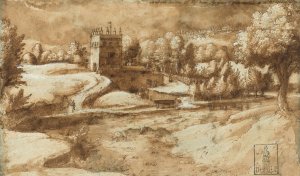 View near Rosora di Serra San Quirico by Gherardo Cibo Oil Painting