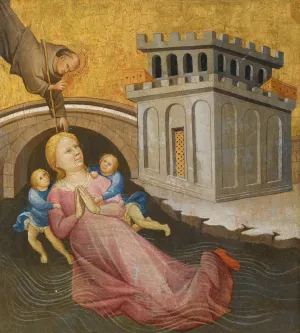 A Franciscan Saint Miraculously Saving A Woman From Drowning by Gherardo Di Jacopo Di Neri Oil Painting