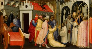 Saint Hugh of Lincoln Exorcises a Man Possessed by the Devil by Gherardo Starnina Oil Painting