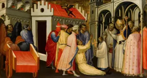 Saint Hugh of Lincoln Exorcises a Man Possessed by the Devil by Gherardo Starnina Oil Painting