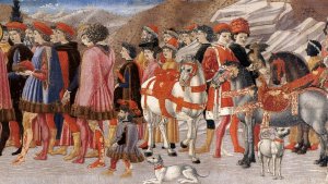Nativity and Adoration of the Magi Detail Oil painting by Giovanni Di Francesco Del Cervelliera