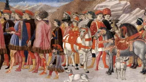 Nativity and Adoration of the Magi Detail by Giovanni Di Francesco Del Cervelliera Oil Painting