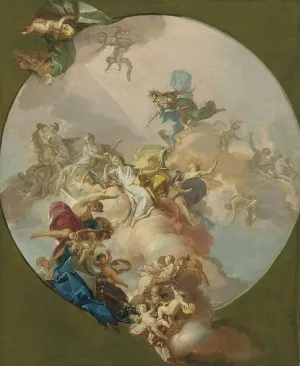 An allegory of peace, a preparatory study for a ceiling by Giacinto Diana Oil Painting