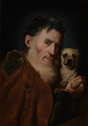 An Old Man with a Dog by Giacomo Ceruti Oil Painting