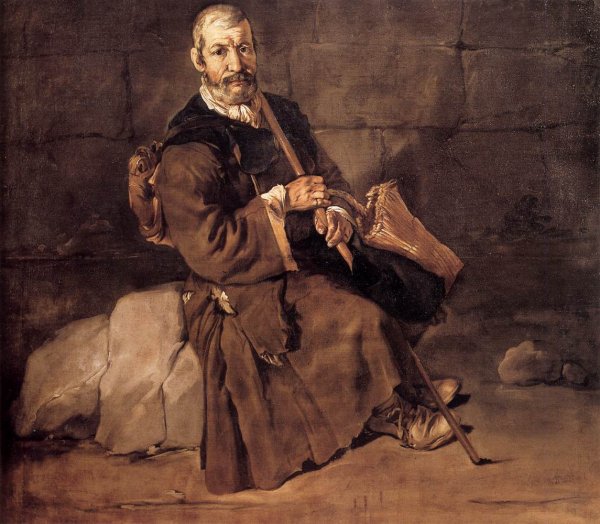 Beggar Resting by Giacomo Ceruti - Hand-Painted Oil Painting Reproduction