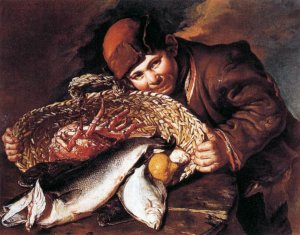 Boy with a Basket of Fish