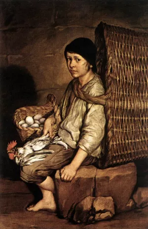 Boy with a Basket by Giacomo Ceruti - Oil Painting Reproduction