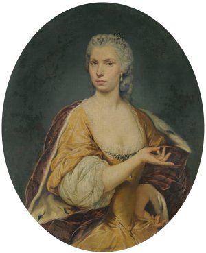 Portrait Of A Princess, Dressed In An Ermine Gown by Giacomo Ceruti Oil Painting