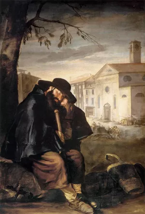 Sleeping Pilgrim Oil painting by Giacomo Ceruti