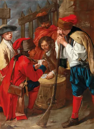 Soldiers Playing Cards by Giacomo Ceruti Oil Painting