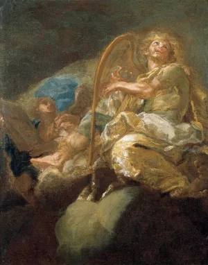 King David Playing the Harp Oil painting by Giacomo Del Po