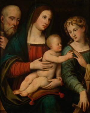 Mystic Marriage of St Catherine of Alexandria by Giacomo Francia Oil Painting